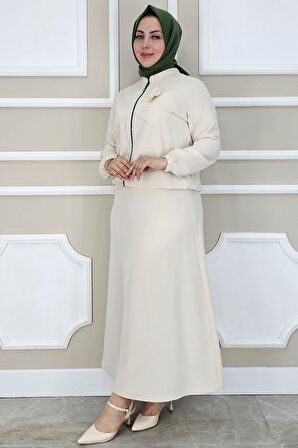 KADIN TAŞ DETAYLI SİMLİ TESETTÜR TAKIM