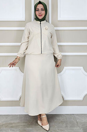 KADIN TAŞ DETAYLI SİMLİ TESETTÜR TAKIM