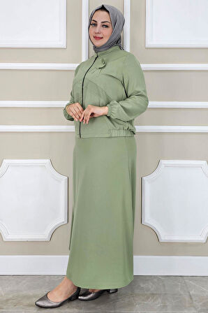 KADIN TAŞ DETAYLI SİMLİ TESETTÜR TAKIM