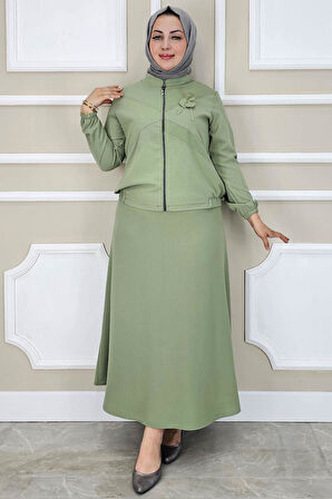 KADIN TAŞ DETAYLI SİMLİ TESETTÜR TAKIM