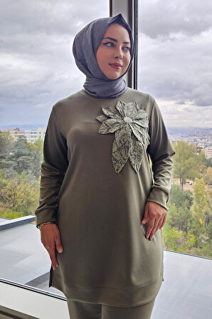 KADIN DİKME ÇİÇEK DETAYLI TESETTÜR TAKIM