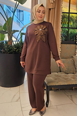 KADIN DİKME ÇİÇEK DETAYLI TESETTÜR TAKIM