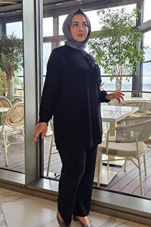 KADIN DİKME ÇİÇEK DETAYLI TESETTÜR TAKIM