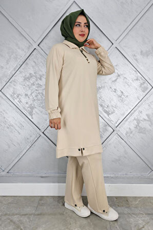 KADIN DÜĞME DETAYLI TESETTÜR TAKIM