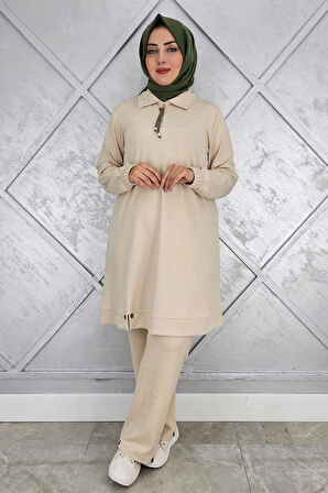 KADIN DÜĞME DETAYLI TESETTÜR TAKIM