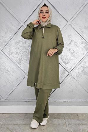 KADIN DÜĞME DETAYLI TESETTÜR TAKIM