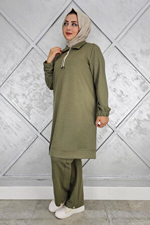 KADIN DÜĞME DETAYLI TESETTÜR TAKIM