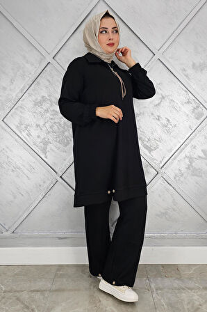 KADIN DÜĞME DETAYLI TESETTÜR TAKIM