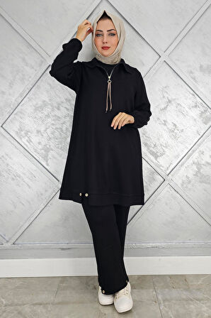 KADIN DÜĞME DETAYLI TESETTÜR TAKIM