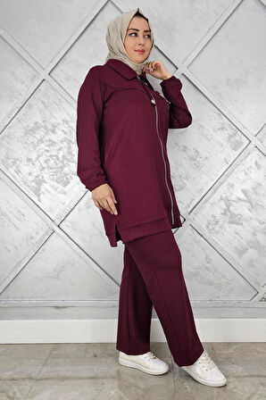 KADIN FERMUARLI ÇİÇEK DETAYLI TESETTÜR TAKIM