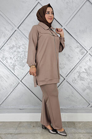 KADIN FERMUARLI ÇİÇEK DETAYLI TESETTÜR TAKIM