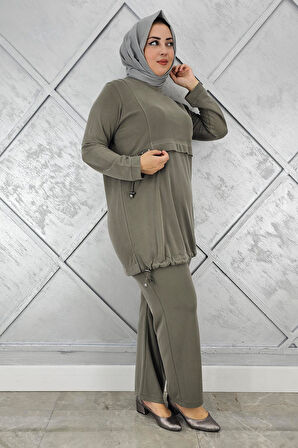 KADIN TAŞ DETALI BAĞCIKLI TESETTÜR TAKIM