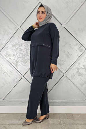 KADIN TAŞ DETALI BAĞCIKLI TESETTÜR TAKIM