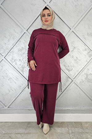 KADIN TAŞ DETAYLI MANŞETİ BAĞCIKLI TESETTÜR TAKIM