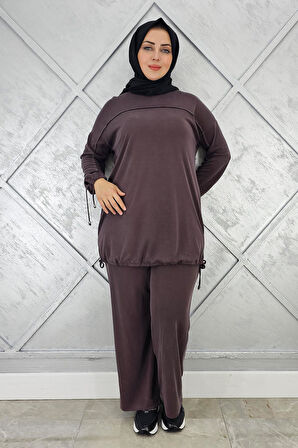 KADIN TAŞ DETAYLI MANŞETİ BAĞCIKLI TESETTÜR TAKIM