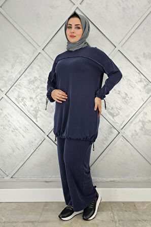 KADIN TAŞ DETAYLI MANŞETİ BAĞCIKLI TESETTÜR TAKIM