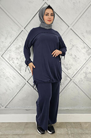 KADIN TAŞ DETAYLI MANŞETİ BAĞCIKLI TESETTÜR TAKIM