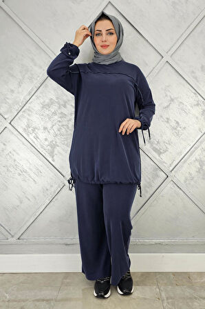 KADIN TAŞ DETAYLI MANŞETİ BAĞCIKLI TESETTÜR TAKIM