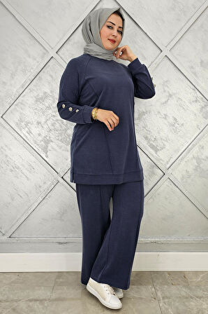 KADIN NERVÜR DİKİM DÜĞME DETAYLI TESETTÜR TAKIM