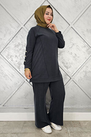 KADIN NERVÜR DİKİM DÜĞME DETAYLI TESETTÜR TAKIM