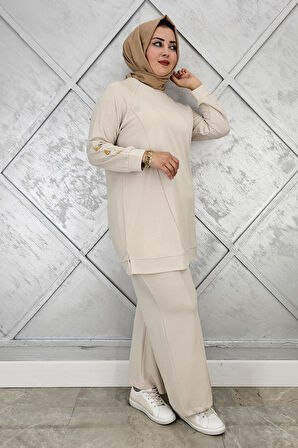 KADIN NERVÜR DİKİM DÜĞME DETAYLI TESETTÜR TAKIM