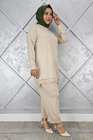 KADIN DÜĞME BAĞCIK DETAYLI TESETTÜR TAKIM