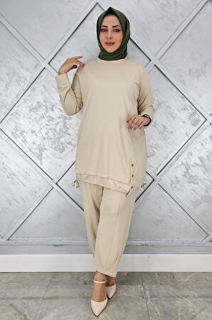 KADIN DÜĞME BAĞCIK DETAYLI TESETTÜR TAKIM