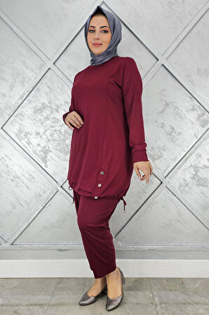 KADIN DÜĞME BAĞCIK DETAYLI TESETTÜR TAKIM