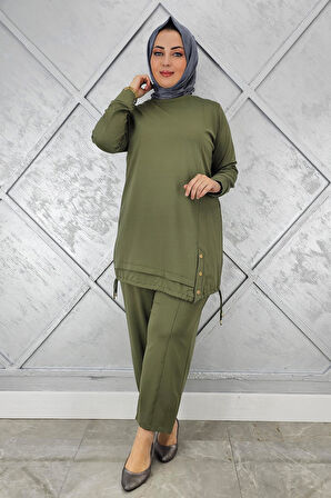 KADIN DÜĞME BAĞCIK DETAYLI TESETTÜR TAKIM