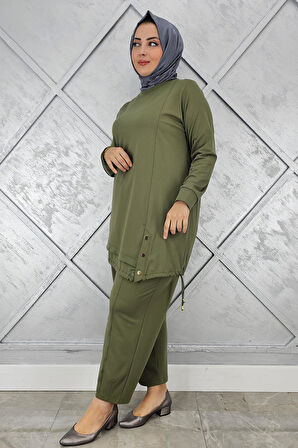 KADIN DÜĞME BAĞCIK DETAYLI TESETTÜR TAKIM