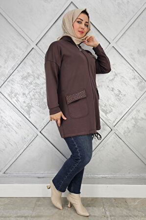 KADIN DİKME VE TAŞ DETAYLI TESETTÜR GİY ÇIK