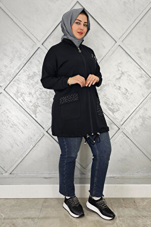 KADIN DİKME VE TAŞ DETAYLI TESETTÜR GİY ÇIK