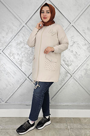 KADIN DİKME VE TAŞ DETAYLI TESETTÜR GİY ÇIK