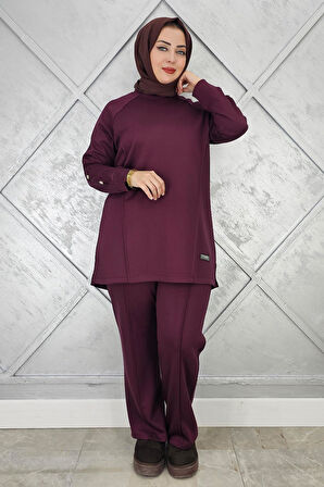 KADIN KOL DÜĞME DETAYLI TESETTÜR TAKIM