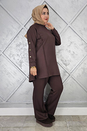 KADIN KOL DÜĞME DETAYLI TESETTÜR TAKIM