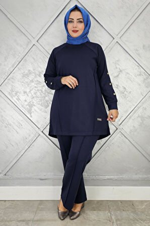 KADIN KOL DÜĞME DETAYLI TESETTÜR TAKIM