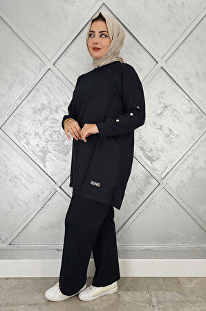 KADIN KOL DÜĞME DETAYLI TESETTÜR TAKIM