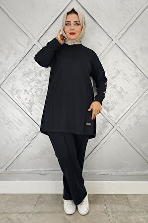 KADIN KOL DÜĞME DETAYLI TESETTÜR TAKIM