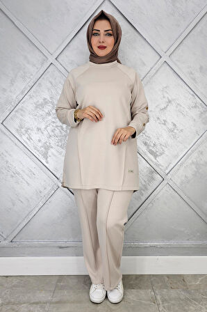 KADIN KOL DÜĞME DETAYLI TESETTÜR TAKIM