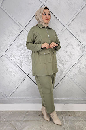 KADIN ÇIT ÇIT FERMUARLI TESETTÜR TAKIM