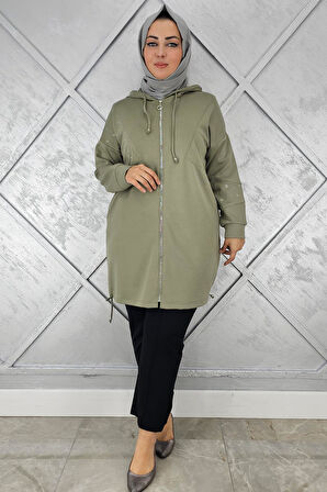 KADIN TAŞ DETAYLI KAPÜŞONLU TESETTÜR GİY ÇIK