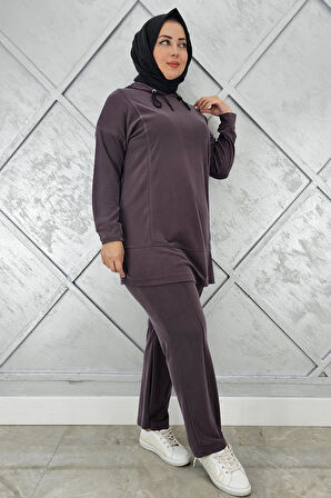 KADIN KAPÜŞONLU ARMA DETAYLI TESETTÜR TAKIM