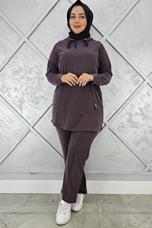 KADIN KAPÜŞONLU ARMA DETAYLI TESETTÜR TAKIM