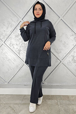 KADIN KAPÜŞONLU ARMA DETAYLI TESETTÜR TAKIM