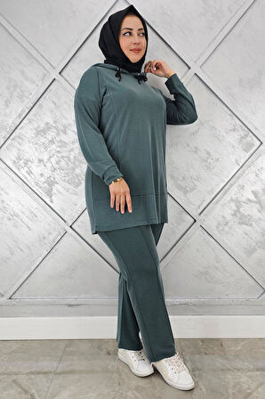 KADIN KAPÜŞONLU ARMA DETAYLI TESETTÜR TAKIM