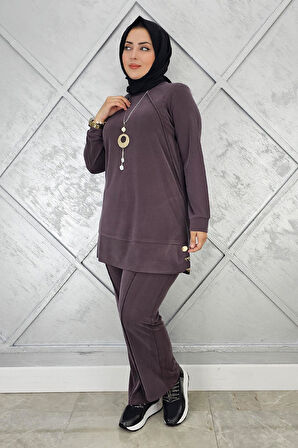 KADIN KOLYE DETAYLI NERVÜR DİKİM TESETTÜR TAKIM