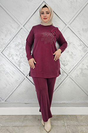 KADIN DİKME VE TAŞ DETAYLI TESETTÜR TAKIM