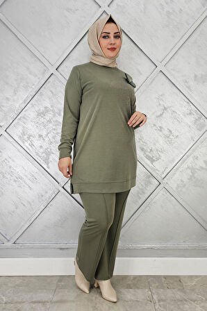 KADIN DİKME VE TAŞ DETAYLI TESETTÜR TAKIM