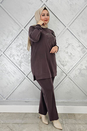 KADIN DİKME VE TAŞ DETAYLI TESETTÜR TAKIM