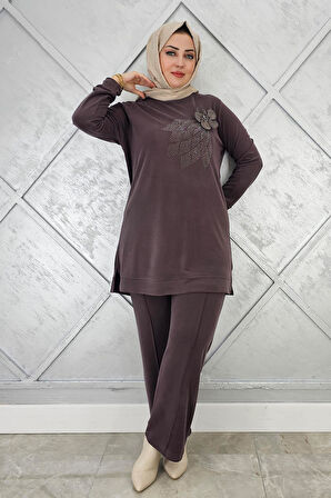 KADIN DİKME VE TAŞ DETAYLI TESETTÜR TAKIM